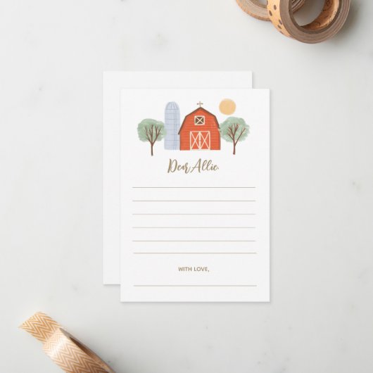 Carte de note de la capsule pour l'heure d'anniver (Devant/Arrière en situation)