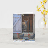 Carte de note de la chèvre et du poulet de la ferm (Fleur jaune)