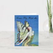 Carte de note de la fée papillon doré (Devant)