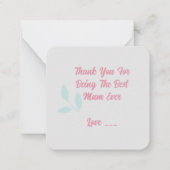 Carte de note de la Fête des mères (Dos)