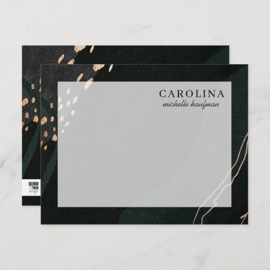 Carte de note de la géode métallique (Devant / Derrière)