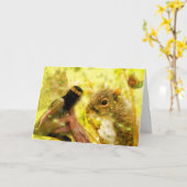 Carte de note de la nature - Écureuil et fée (Fleur jaune)