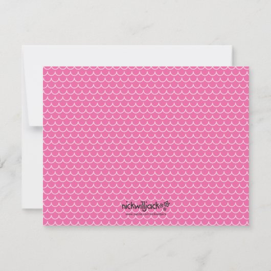 Carte de note de la papeterie de sirène rose (Dos)