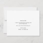 Carte de note de la société Bridesmaid (Dos)