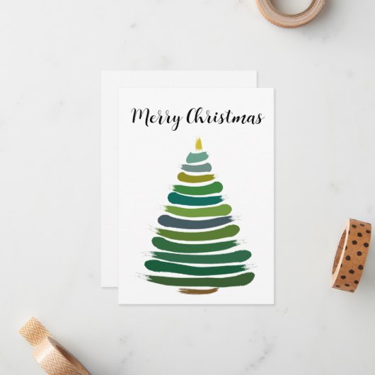 Carte de note de l'arbre de Noël (Devant/Arrière en situation)