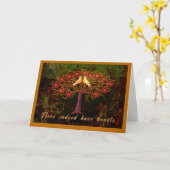 Carte de note de l'Arbre de Vie avec Colombes (Fleur jaune)