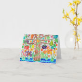 Carte de note de l'arbre de vie verte (Fleur jaune)