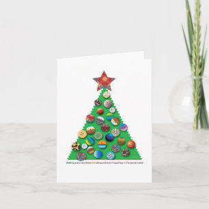 Carte de note de l'arbre du bouton de Noël