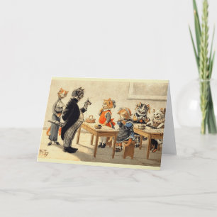 Carte de note de l'école de Tricot vintage