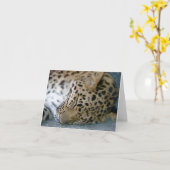 Carte de note de léopard (Fleur jaune)