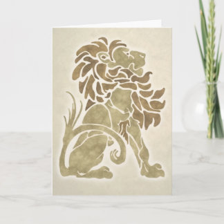 Carte de note de lion d'art déco - pierre