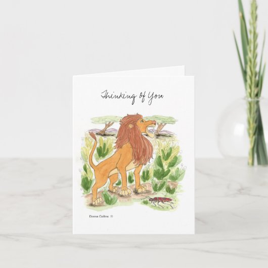 Carte de note de lion de rotation (Devant)