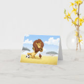 Carte de note de lion du football (Fleur jaune)
