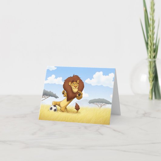 Carte de note de lion du football (Devant)