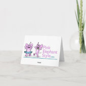 Carte de note de logo de style d'éléphant rose (Dos)