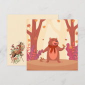 Carte de note de l'ours de chute mignonne (Devant / Derrière)