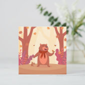 Carte de note de l'ours de chute mignonne (Debout devant)