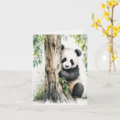 Carte de note de l'ours Panda (Fleur jaune)