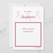 Carte de note de lutte contre le ruban du cancer d (Dos)