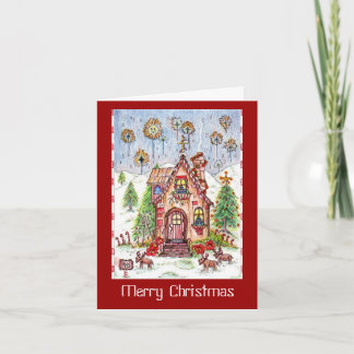Carte de note de maison de Noël