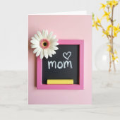 Carte de note de maman sur tableau noir (Fleur jaune)