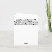 Carte de note de marécages d'animaux de faune (Dos)