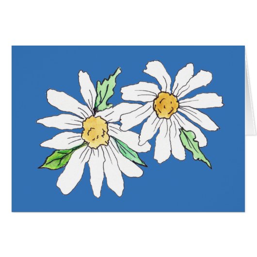 Carte de note de marguerite (Devant Horizontal)