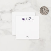 Carte de note de marguerite couleur pourpre (Devant/Arrière en situation)