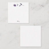 Carte de note de marguerite couleur pourpre (Devant / Derrière)