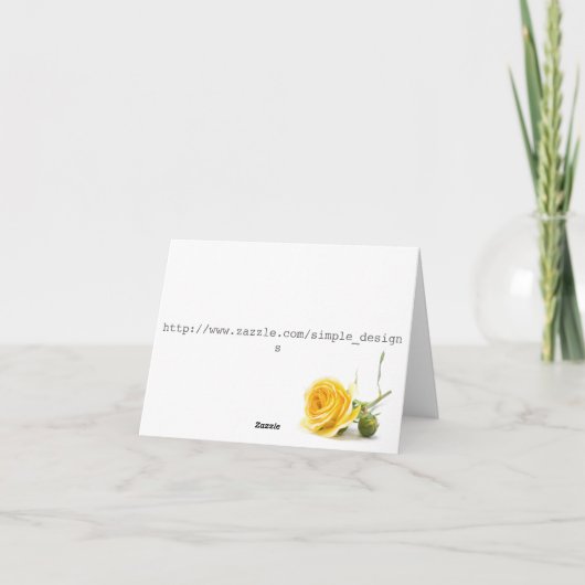 Carte de note de mariage de rose jaune de Merci (Dos)