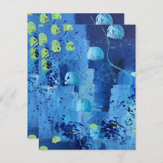 Carte de note de méduse Abstraite (Devant / Derrière)