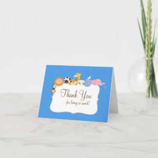 Carte de note de Merci d'animaux de l'arche de Noé