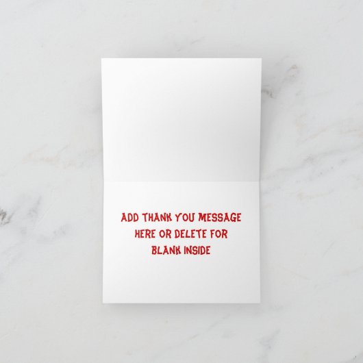 Carte de note de Merci d'avion (Intérieur)