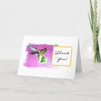 Carte de note de Merci de colibri