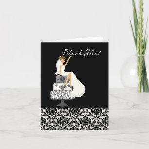 Carte de note de Merci de Fête de la mariée de