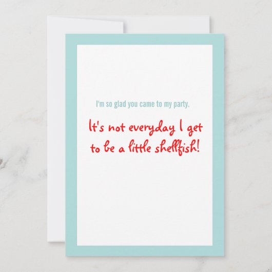 Carte de note de Merci de homard (Dos)