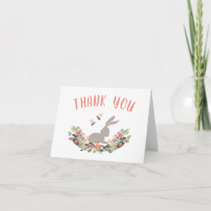 Carte de note de Merci de lapin de ressort