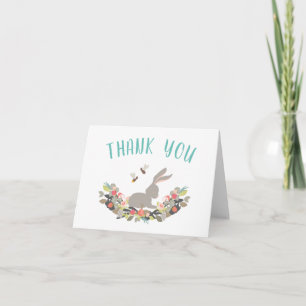 Carte de note de Merci de lapin de ressort