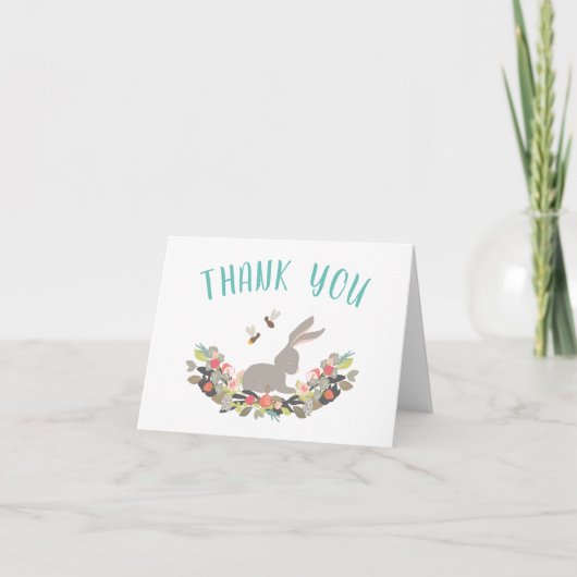 Carte de note de Merci de lapin de ressort (Devant)
