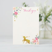 Carte de note de Merci de licorne (Debout devant)