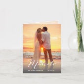 Carte de note de Merci de mariage de photo de (Devant)