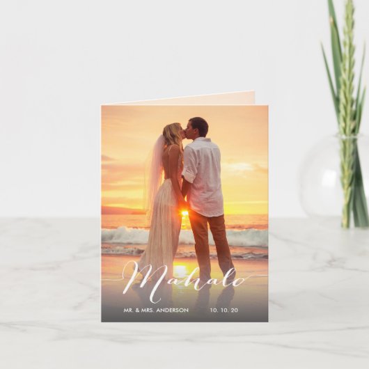 Carte de note de Merci de mariage de photo de (Devant)