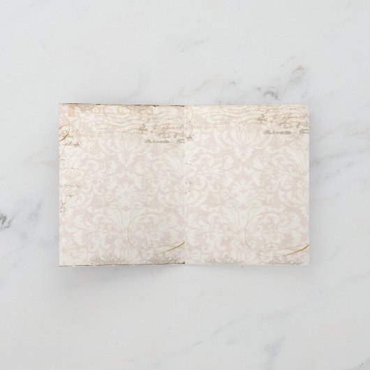 Carte de note de Merci de mariage - dentelle de (Intérieur)