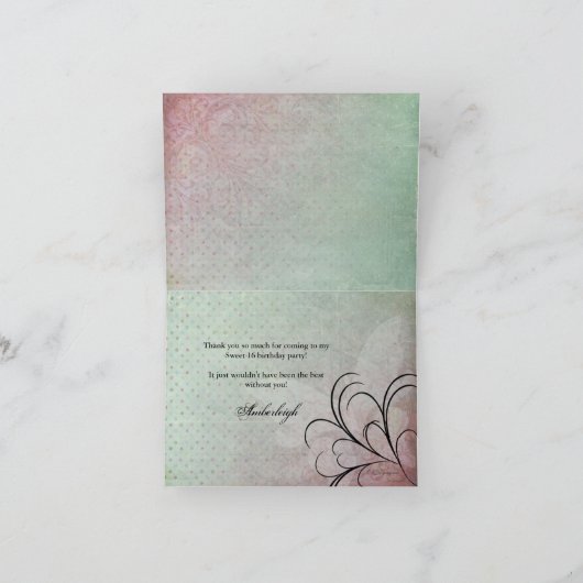 Carte de note de Merci de mascarade (Intérieur)