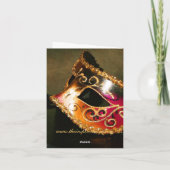 Carte de note de Merci de masque de Masqurade d'or (Dos)