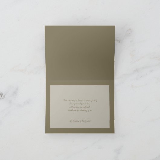 Carte de note de Merci de sympathie (Intérieur)