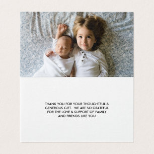 Carte de note de Merci du baby shower   de photo