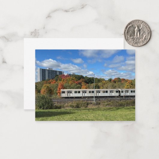 Carte de note de métro d'automne (Devant/Arrière en situation)