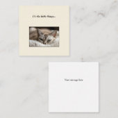 Carte de note de mini-remerciement de chats mignon (Devant / Derrière)