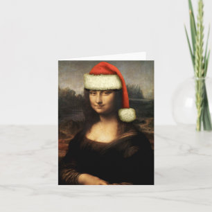 Carte de note de Mona Lisa Père Noël